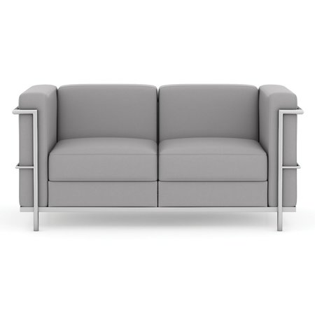 Officesource Madison Collection Loveseat with Chrome Exposed Frame 9282AGR